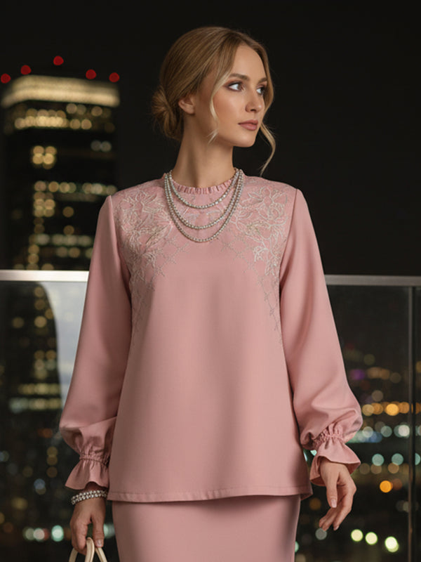 BAJU KURUNG KEDAH OVIDIA (DUSTY PINK)